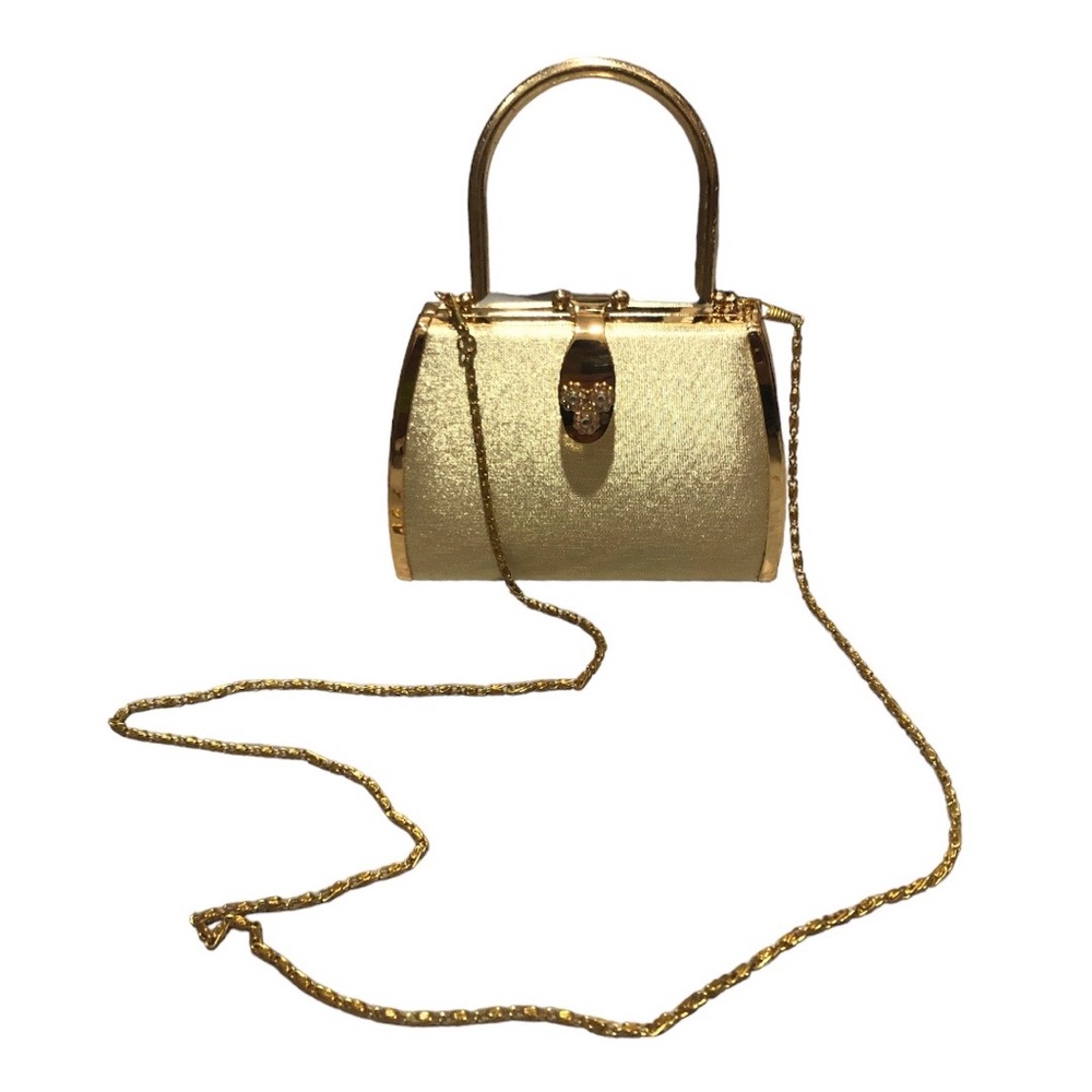 Gold metallic handbag